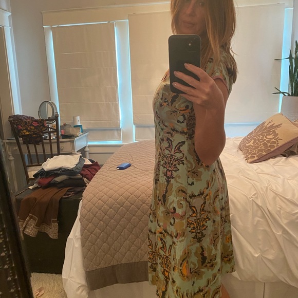 Gorgeous Sundance green silk floral dress - Picture 2 of 5